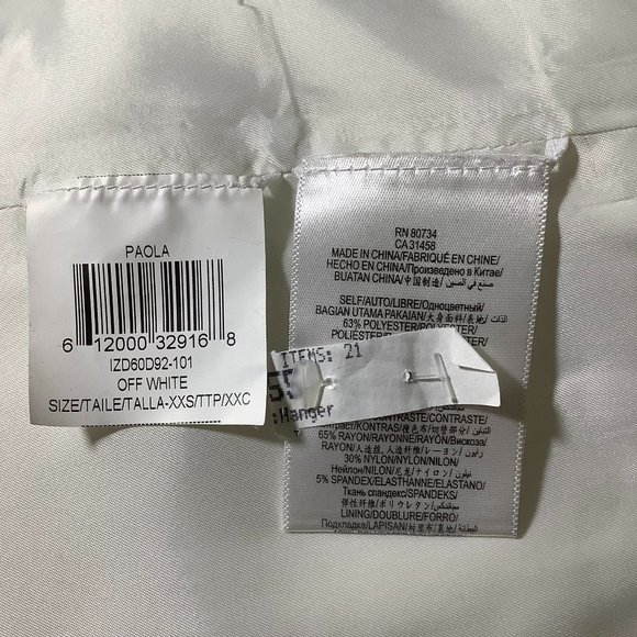 BCBGMAXAZRIA Off-White Paola Tassels Trim Blazer Long Size XXS - Picture 10 of 15